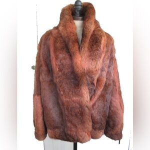 Vintage pink rabbit fur coat